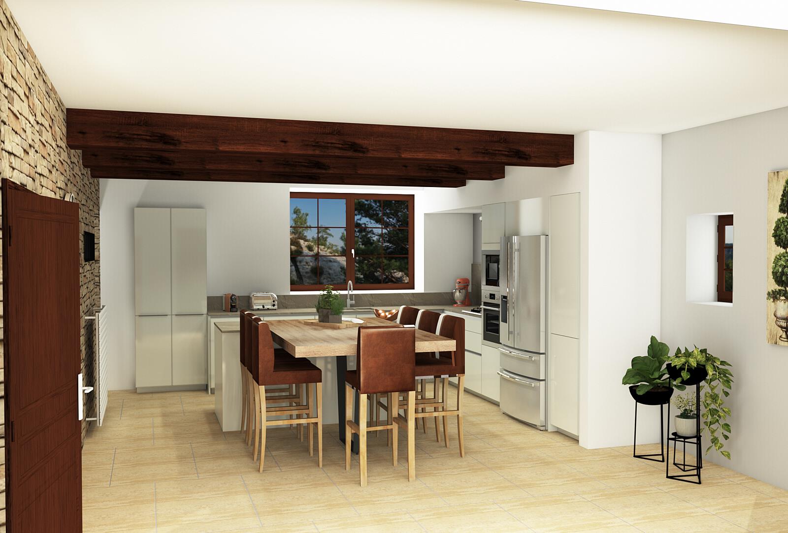 cuisine contemporaine ancienne maison Gard - SB Cuisine et Design